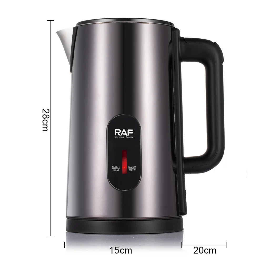 2.5L Portable Stainless Steel Electric Kettle Automatic Shut 60-70 Heat Preservation Cordless Design 360-Degree Household