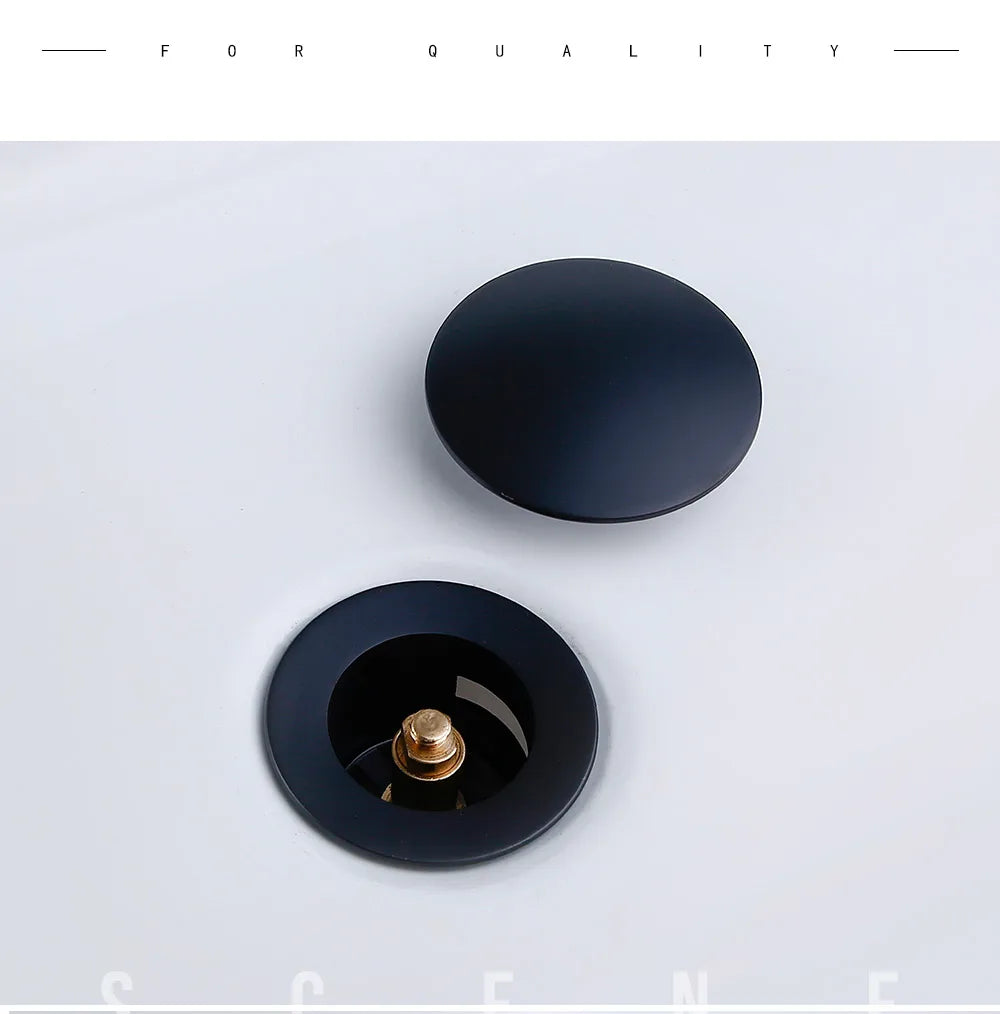 Bathroom Basin Gunmetal Pop-Up Drain Waste Stopper Sink Accessories Solid Support Round Bathtub Brass Flush Drain