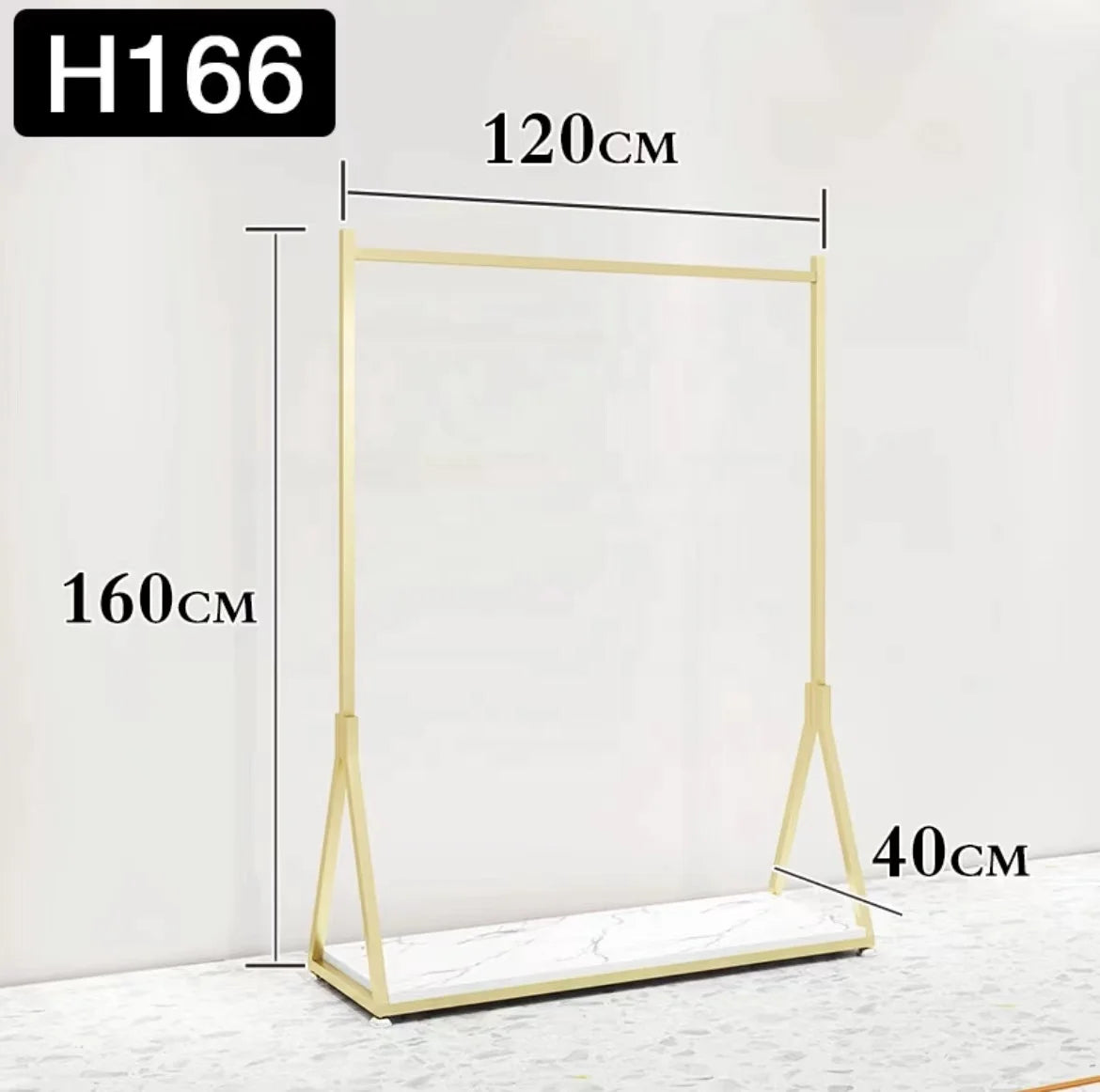 Wholesale Boutique Clothing Stand Golden Stainless Steel Clothing Shelving Rack Luxury Clothing Wall Racks for Garment Shop