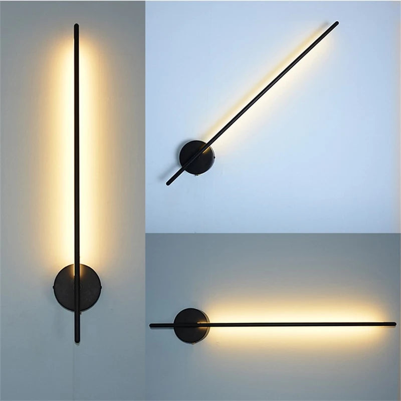Modern Simple Line Wall Lamps Nordic Living Room Luxury Wall Decor Led Wall Light Creative Aisle Rotating Lam Wall Sconce Lights