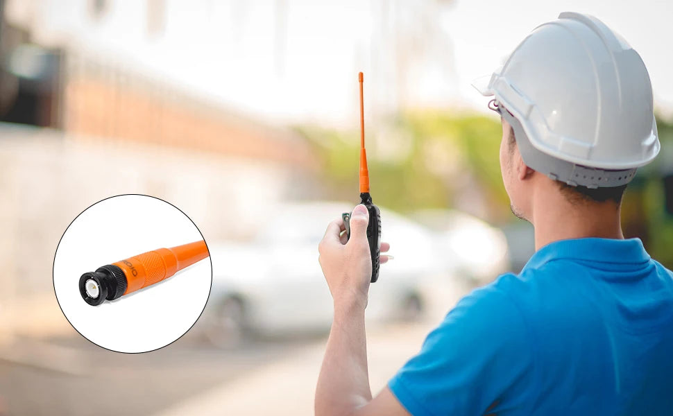 TWAYRDIO Dual Band Ham Flexible Whip Antenna BNC Connector, VHF UHF 144/430MHz Handheld Antenna with 20.5CM/8Inch Length