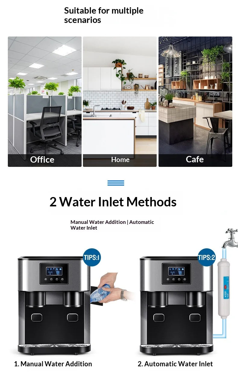 Hengyang Ice Maker 18kg Desktop Small Household Commercial Use Crushed Ice All-in-one Model ZBS-15 220V/110V Manual Water Adding