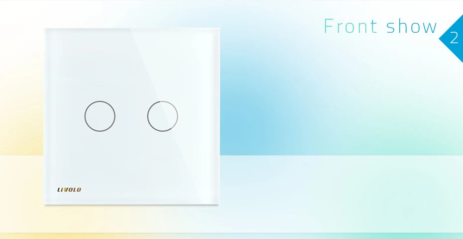 Livolo Luxury White Pearl Crystal Glass, EU standard, Single Glass Panel For 2 Gang  Wall Touch Switch,VL-C7-C2-11 (7 Colors)