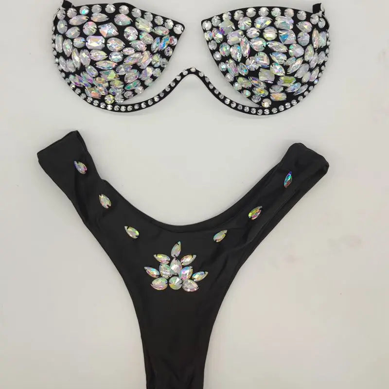 2020 10colors diamond bikini crystal bikini swimwear plus  sizes bikini rhinestone bikini swimsuit sexy  beachwear biquini