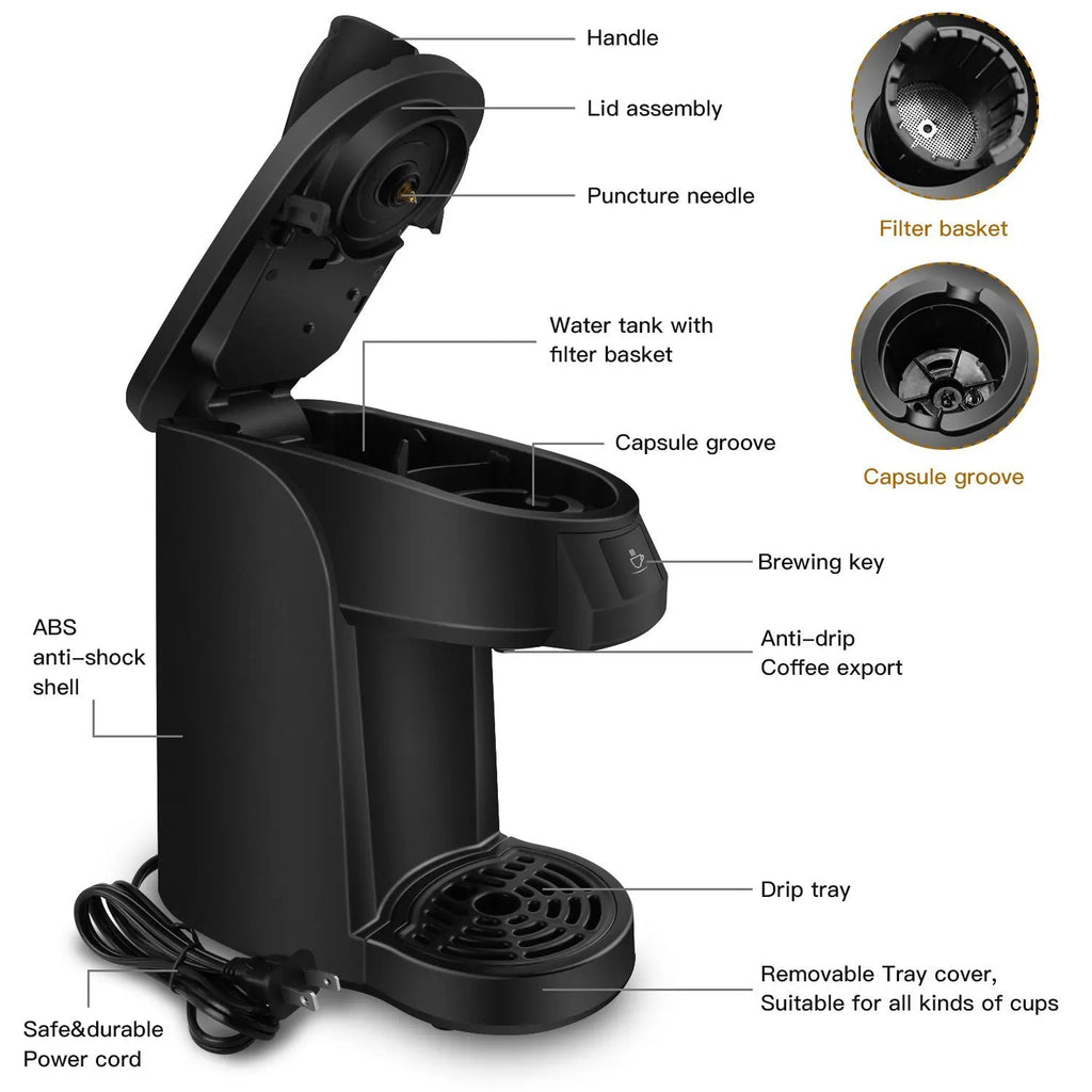 Electric Keurig K-Supreme Single Serve K-Cup Coffee Maker for Household Hotel & Outdoor Use