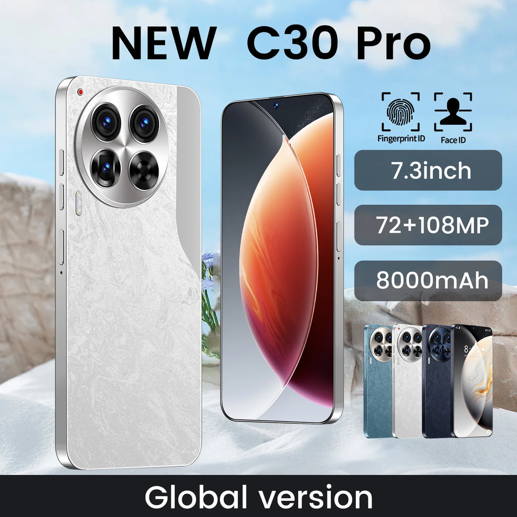 Brand New C30 Pro Original 7.3Inch Android 13 Phone 16GB + 1TB 72MP + 108MP Camon 30 Pro Mobile Phones