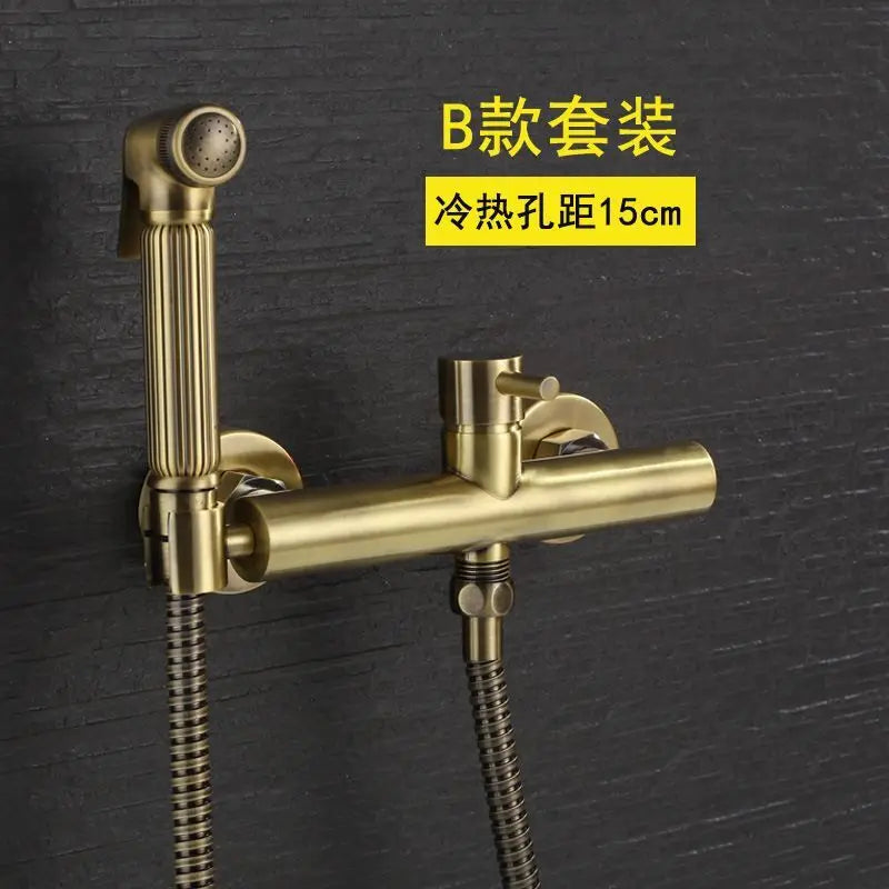 Modern Design Toilet Wall Mount Bidet Sprayer System Stainless Steel Eco-Friendly Hand Held Spray Shattaf Set with Hose