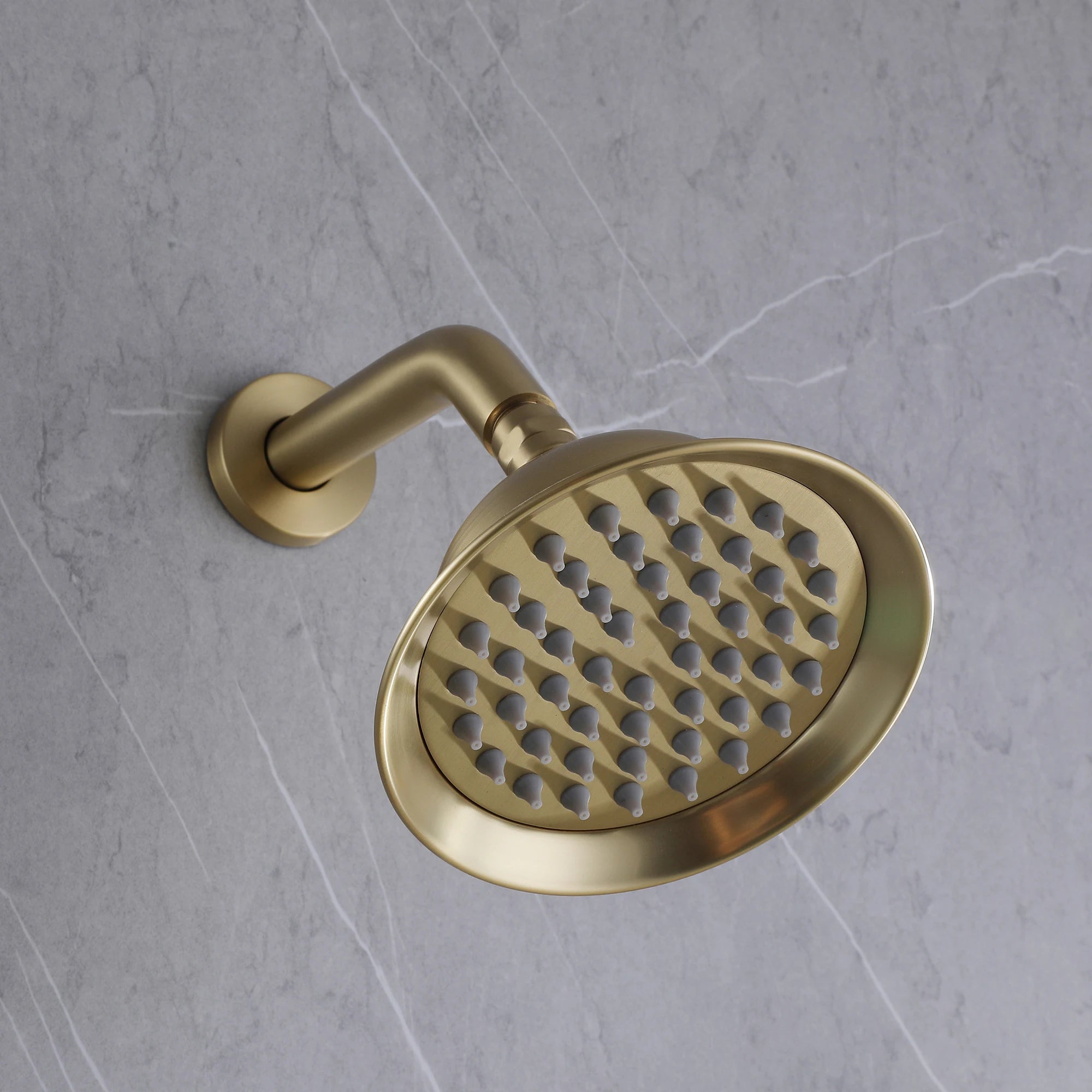 Homein Brushed Gold Double Handle 2-Function Brass Concealed Shower Set, CUPC Certified Pressure Balance Shower System