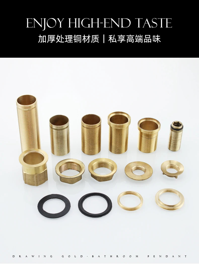 Copper kitchen sink hot and cold faucet accessories base fixed foot screw nut 30 plus filament