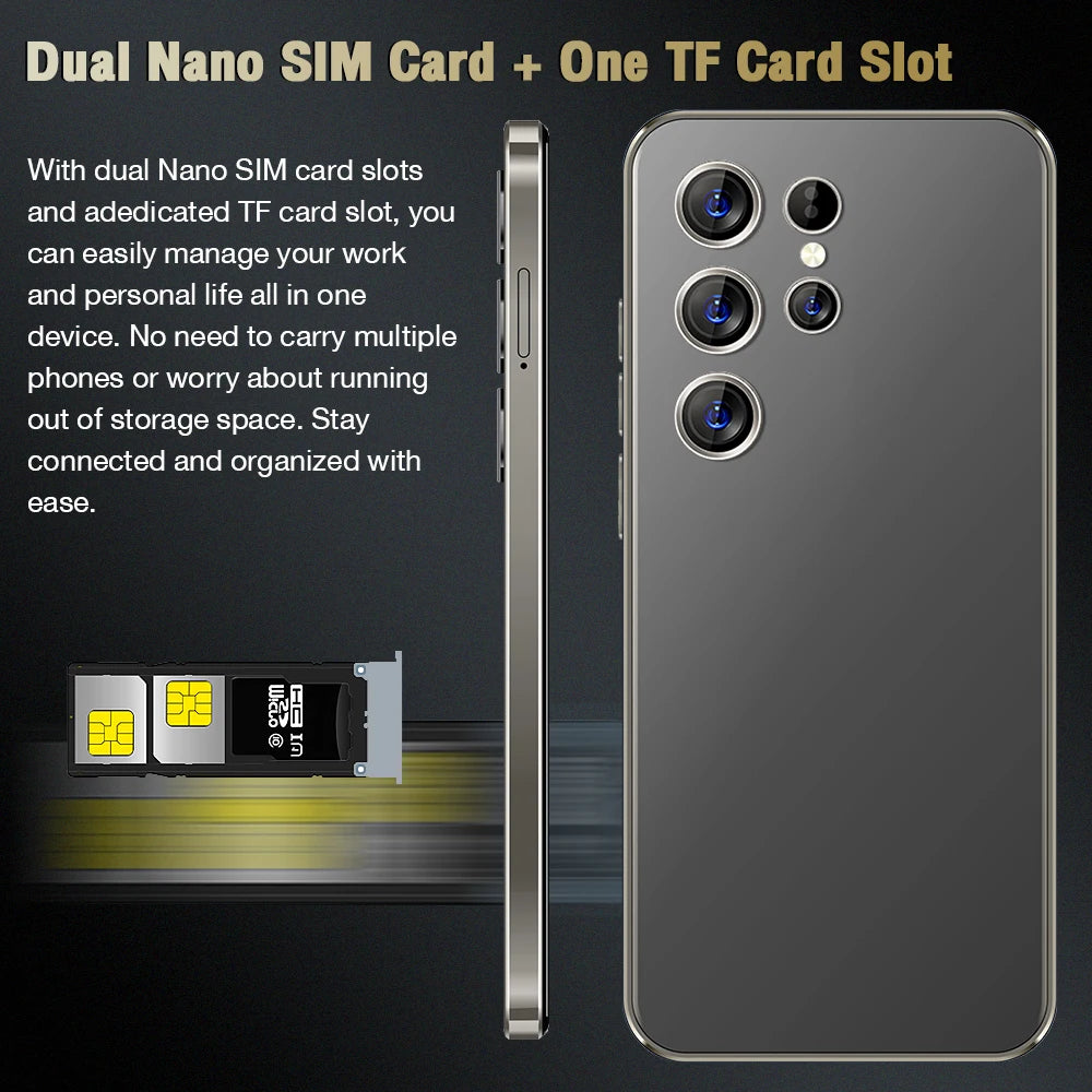 Cellphone SmartPhone S25 Ultra 16GB+512GB Smartphone 7inch Unlocked Dual Card 5G Phones Android 14 Mobile Phones
