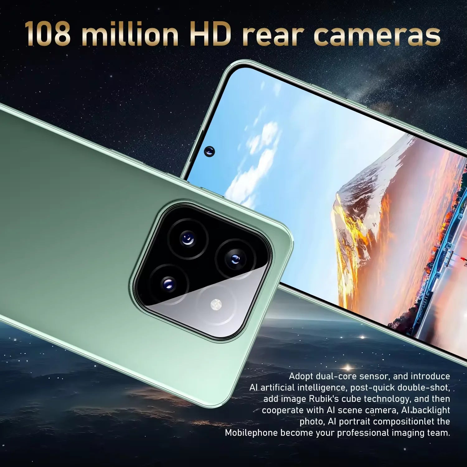 Newest Design M14 Pro Cheap Cell Phones 7.3inch 16GB+1TB 8000mAh 72+108MP WCDMA LTE 5g Smartphone Support Multi Language