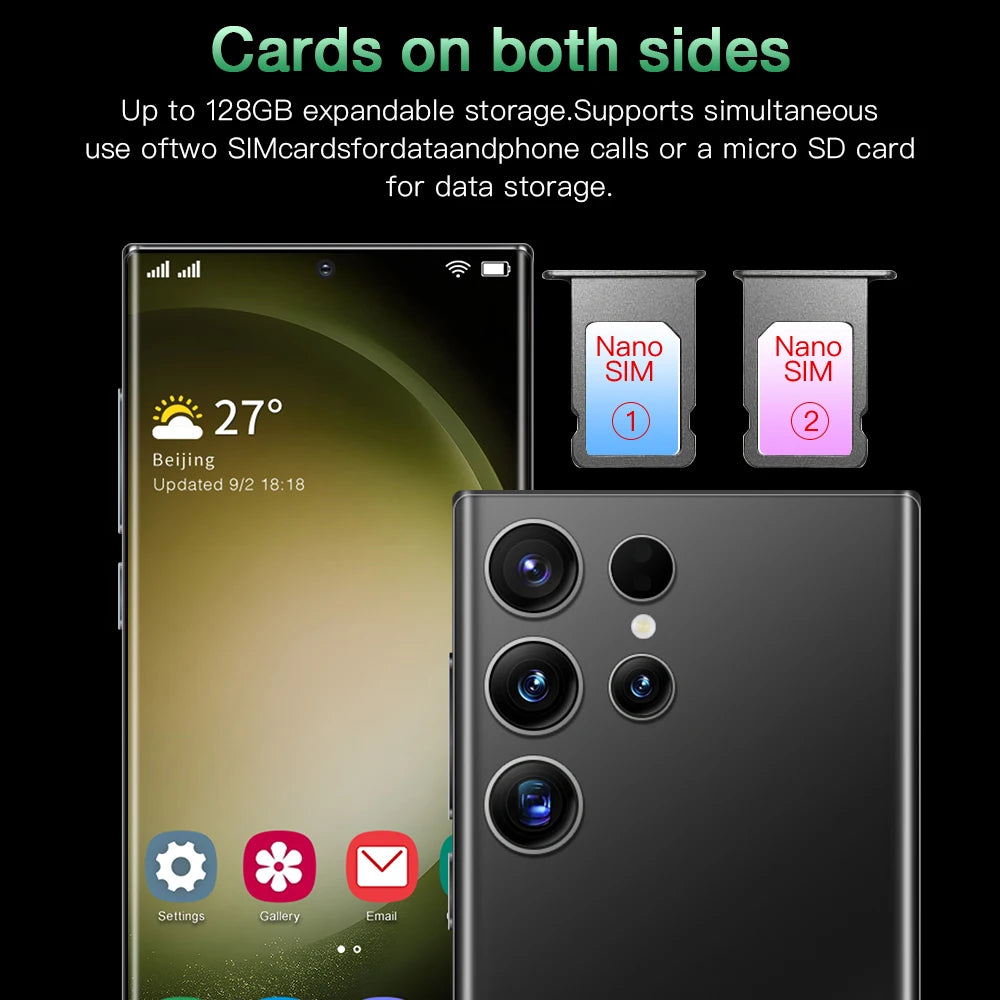 Original Mobile Phone S23 Ultra 6.8 Inch 16GB+1TB Face ID Unlocked Cellphones Mobile Phone Smart Phones 5G Smartphone