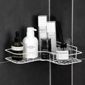 Modern High Quality Self-Adhesive Metal Iron Double Tier Wall Mounted Strong No-Drilling Bathroom Corner Shower Caddy Organizer