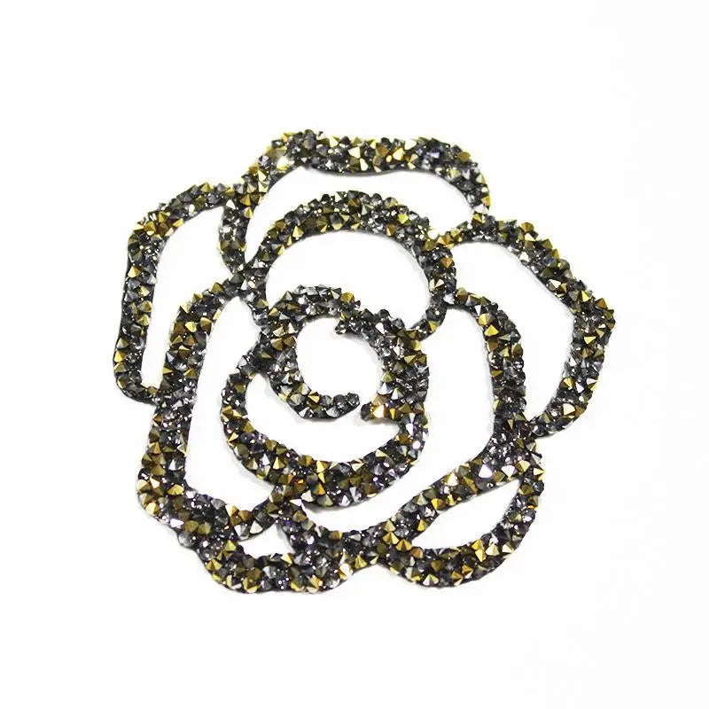 Custom Pattern 3D Double-Point Rhinestone Decorative Fabric for Clothing