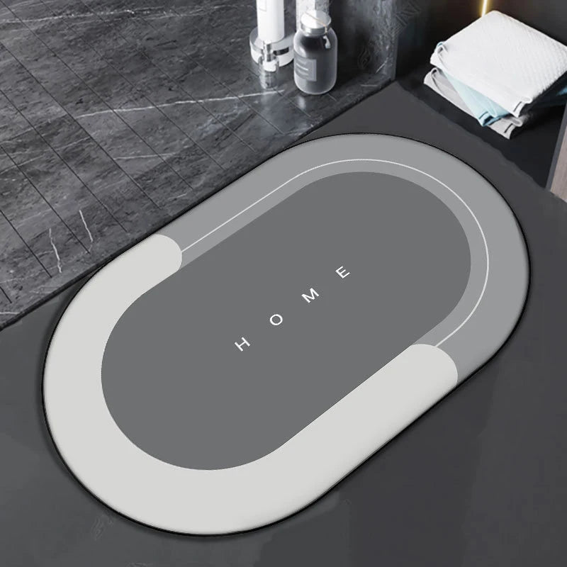 Quick Drying Soft Diatomite Bath Mat Super Absorbent Non-Slip Bathroom Floor Mat for Shower Toilet Entrance