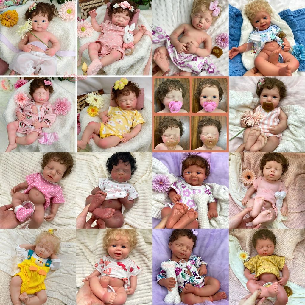 DIY Painted Silicone Reborn Baby Dolls 17" Open Mouth Newborn Dolls Washable Silicone Dolls As Artist Collection