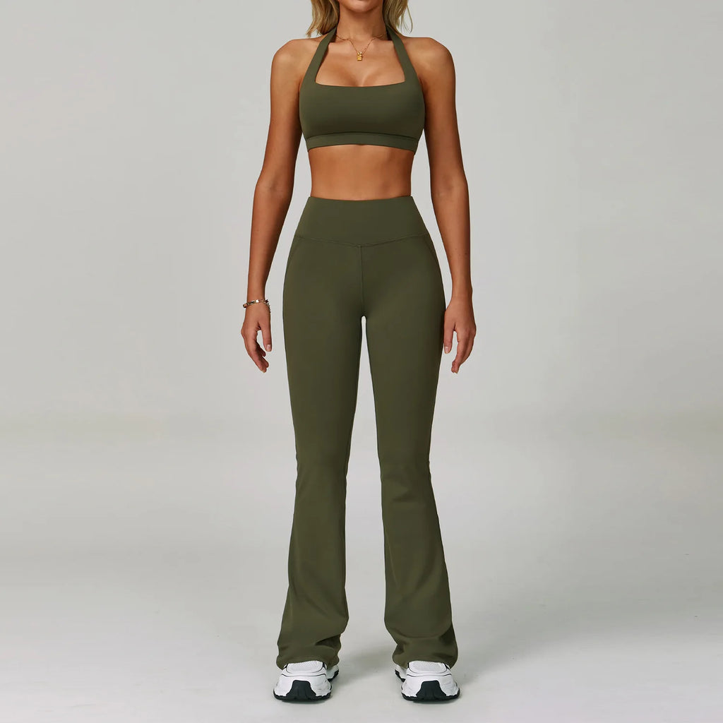 Backless Yoga Suit Halter Neck Tight Quick-drying Fitness Suit High-intensity Sports Suit Female