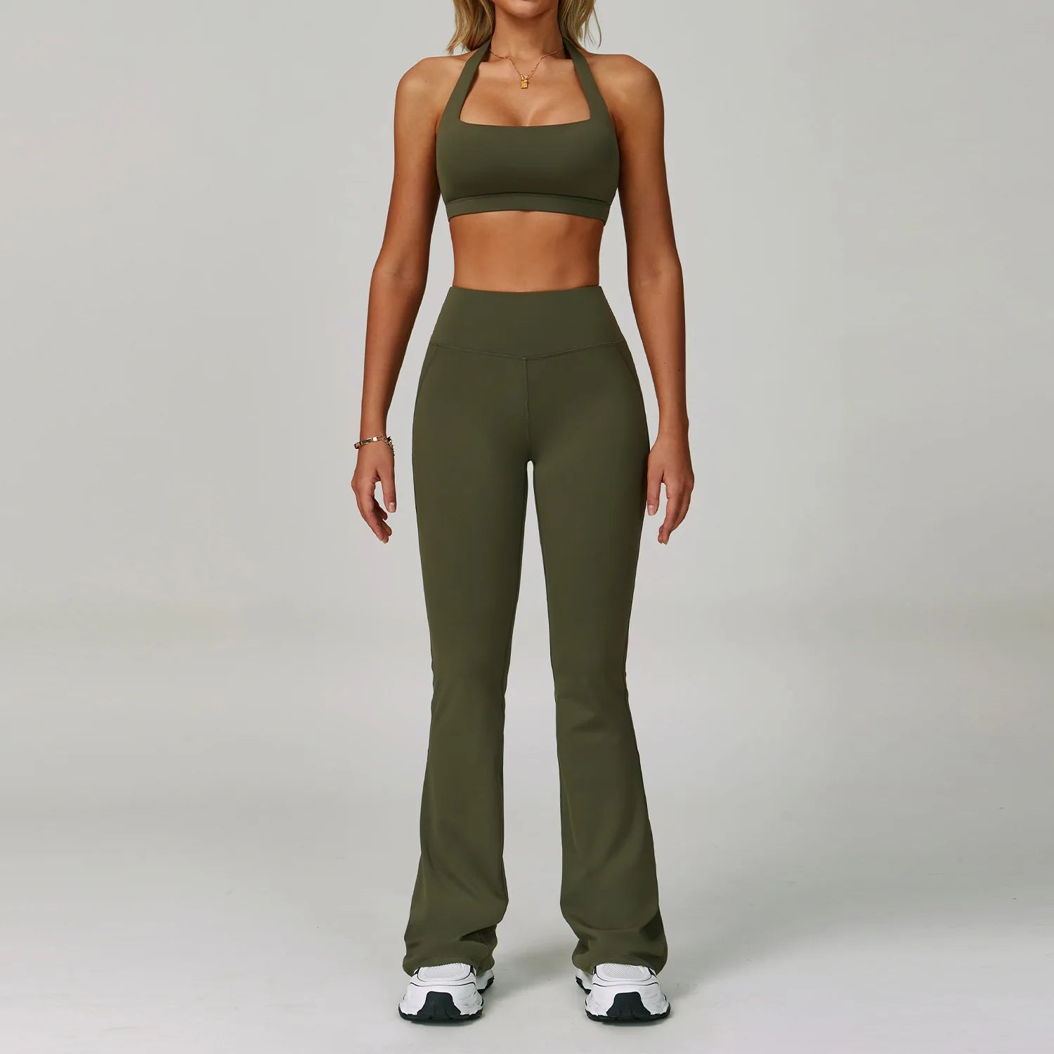 Backless Yoga Suit Halter Neck Tight Quick-drying Fitness Suit High-intensity Sports Suit Female