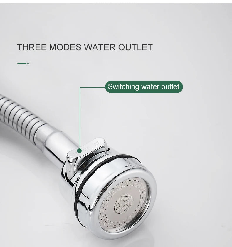 ELLEN Wall Mount Kitchen Sink Faucet Hot Cold Sink Water Mixer Tap 2 Holes Black Faucets 360 Degree Swivel ELK5400