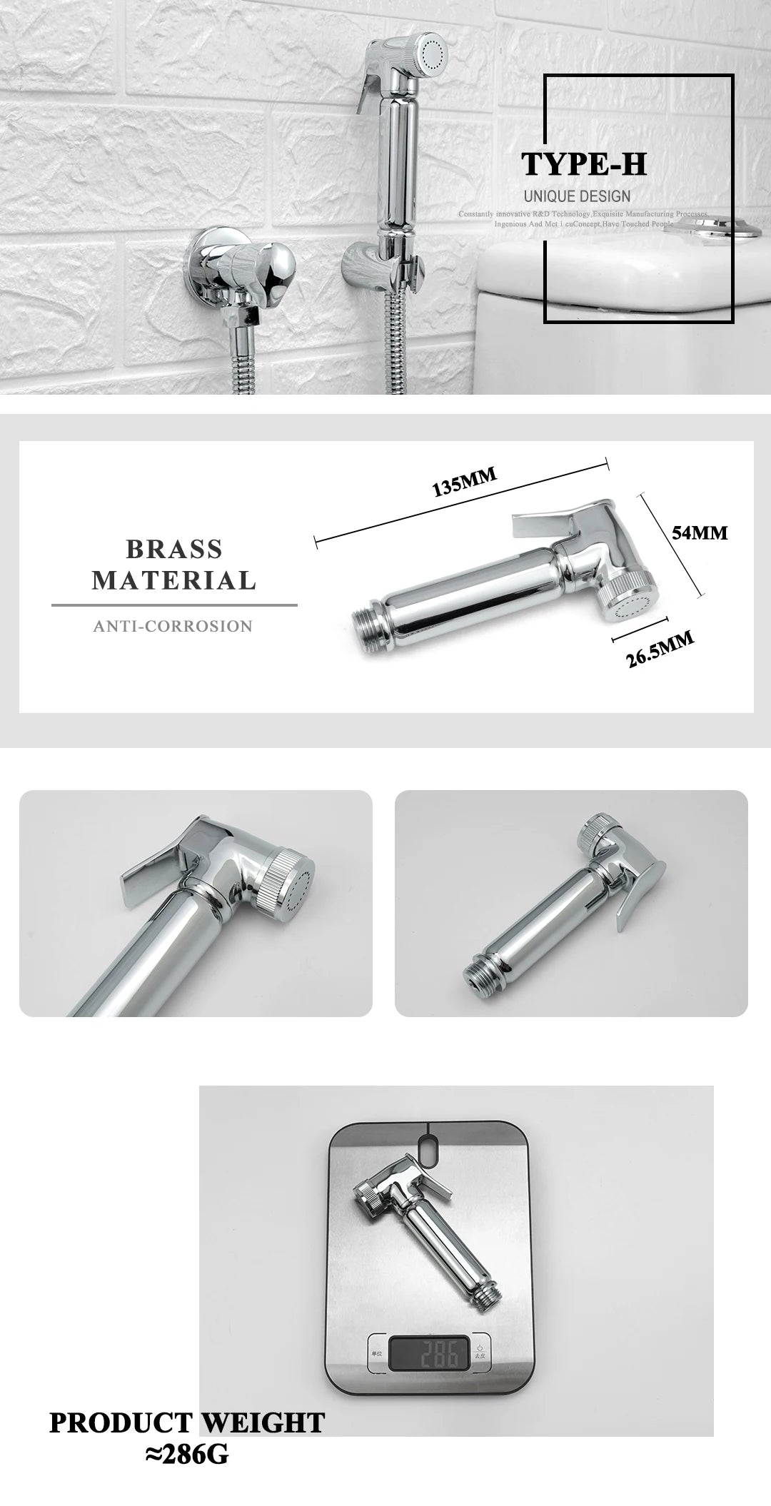 Shower Douche Toilet Bidet Sprayer Kit Chrome Polished Brass Bathroom Wall Mount Single Cold Valve Handheld Bidet Shattaf Set