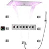 Matte Black Shower System 70X38 CM LED  Bathroom Thermostatic Multifunction Shower Set With Handheld