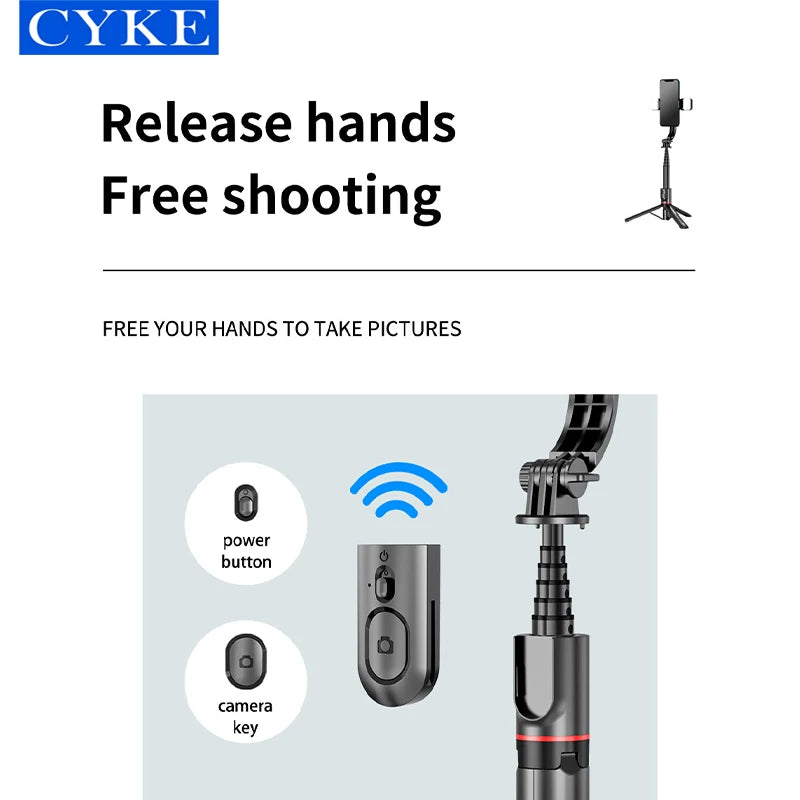CYKE 3 in 1 Double Fill Light Extendable Bluetooth Tripod Selfie Stick Stand for Phones Palo De Selfie Tripod L12d