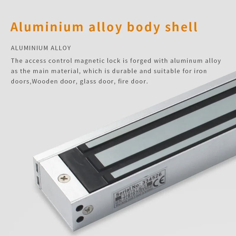 280KG 600Lbs Holding Force Magnetic Door Lock Access Control DC 12V Single Door Smart Magnetic Electric Lock for Sliding Door