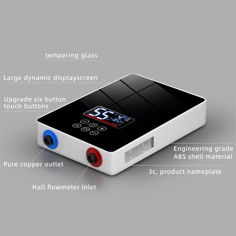 2024 Custom White or Black Appearance Knob Type Electric Water Heater Instant and Tankless Geyser for Shower App