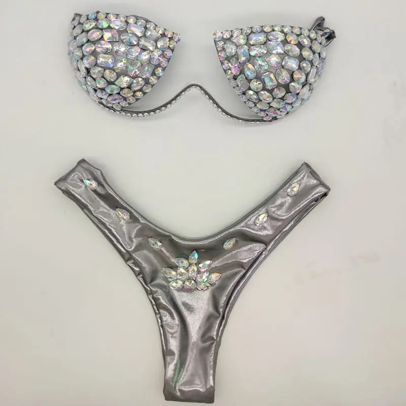2020 10colors diamond bikini crystal bikini swimwear plus  sizes bikini rhinestone bikini swimsuit sexy  beachwear biquini