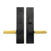 Luxury Solid Zinc Alloy Long Plate Knob Brass Material Half Knurled Rhombus Pattern Handle Door Lock