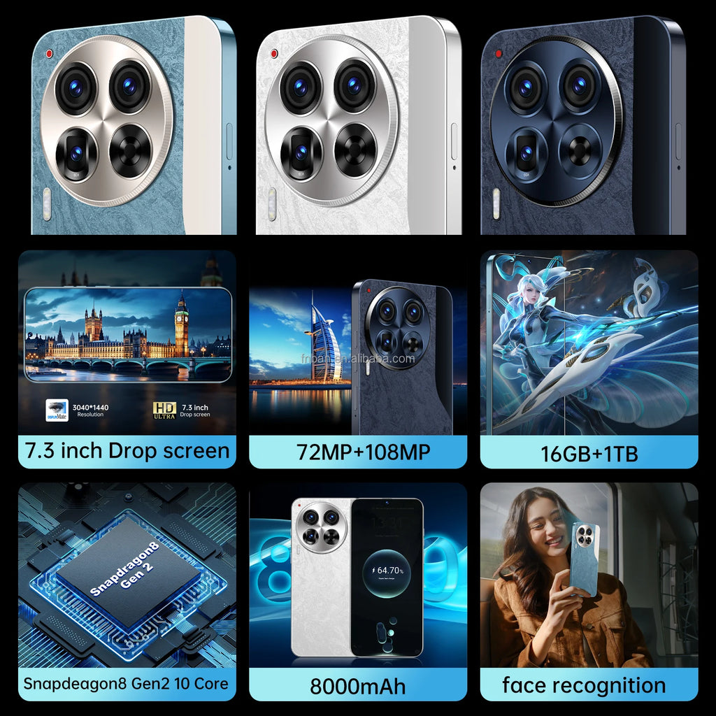 Brand New C30 Pro Original 7.3Inch Android 13 Phone 16GB + 1TB 72MP + 108MP Camon 30 Pro Mobile Phones