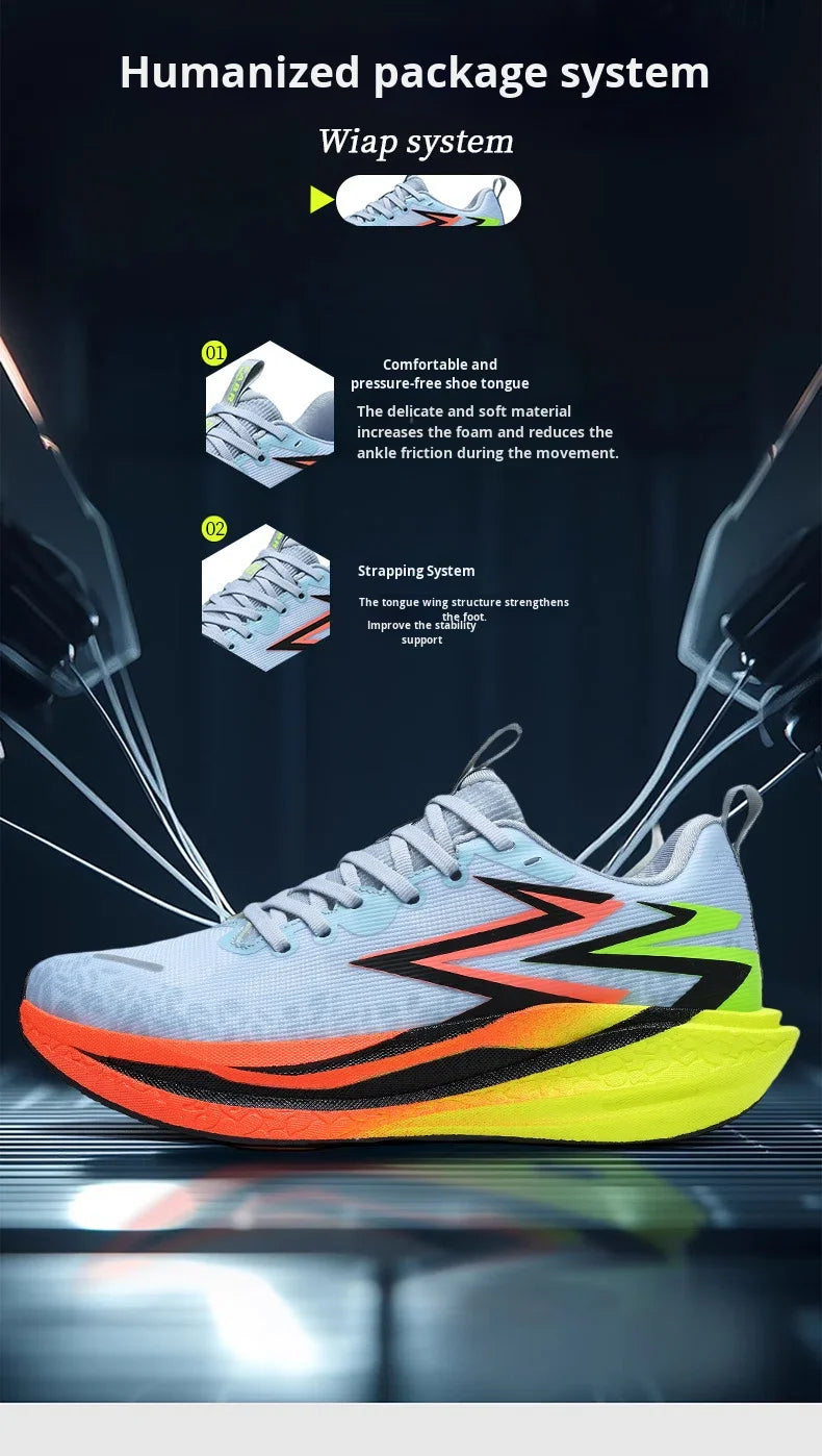 New Pointed Running Shoes Marathon Casual Sports Breathable Mesh Lightweight Lace-Up Closure Unisex Summer Cushioning TPR