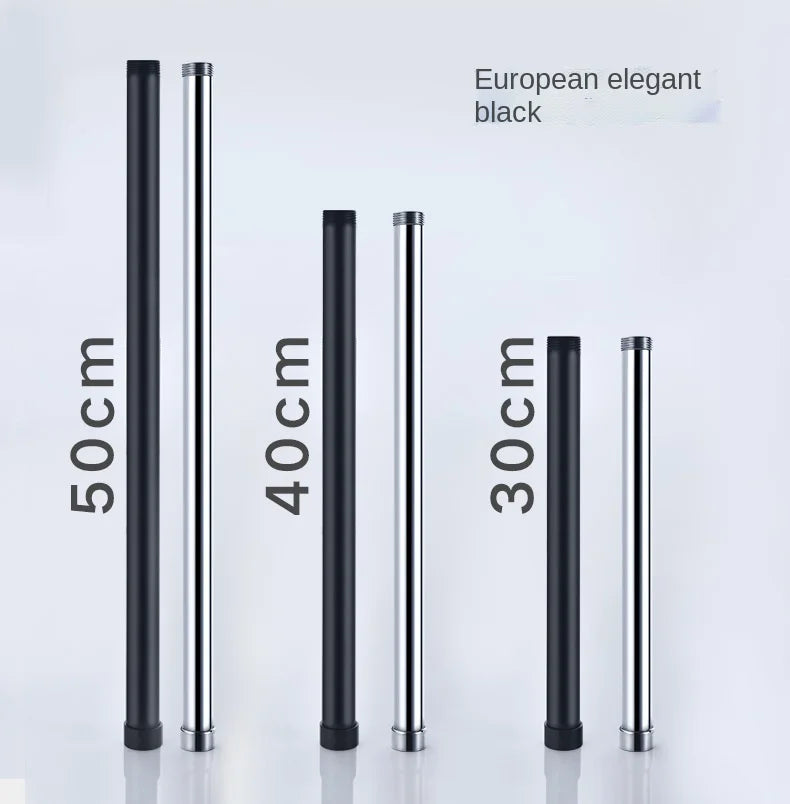 Shower Extender Gray Black Shower Extension Rod Shower Bracket 30\40\50 cm Shower Extension Rod Riser Tube Bathroom Accessories