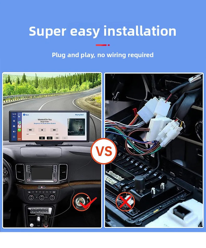 10.26inch High-Definition OLED Wireless Dashboard Portable Driving Recorder Cross-Border Car Navigation Device CarPlay