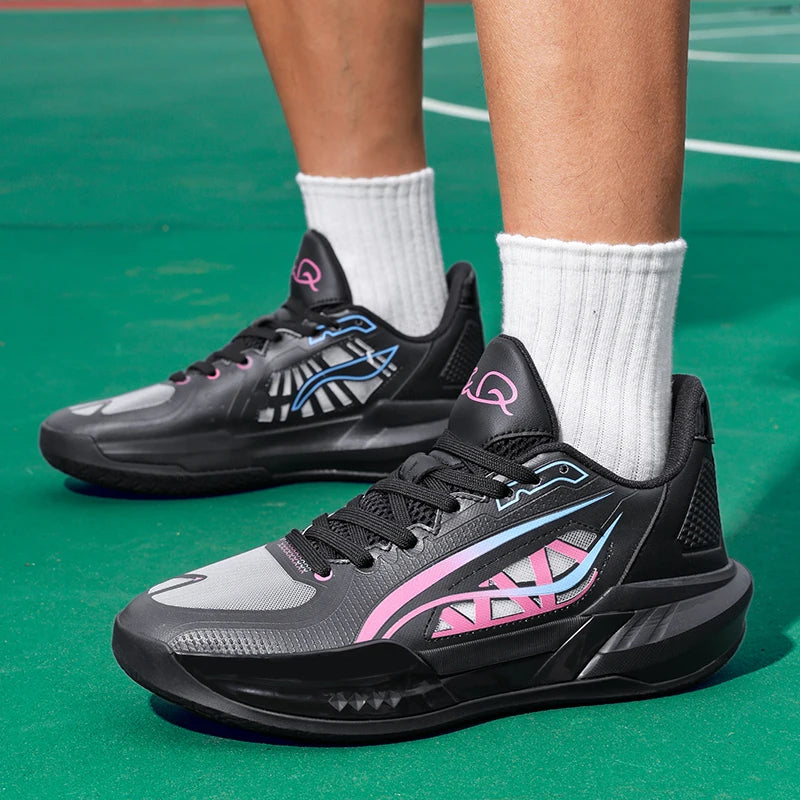 Logo Custom Ergonomic Support Indoor Outdoor Performance Sneakers Stability Low Profile slip Resistant Traction Basketball Shoes