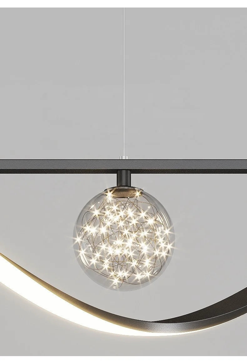 LED Chandelier Pendant Wrought Iron Starry Sky Dining Room Living Room Chandelier Ceiling Light Modern