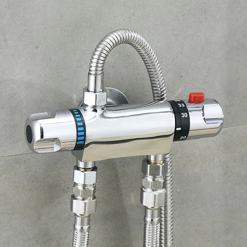 Thermostatic Bath Shower Control Valve Bottom Faucet Wall Mounted Hot And Cold Brass Bathroom Mixer Bathtub Tap