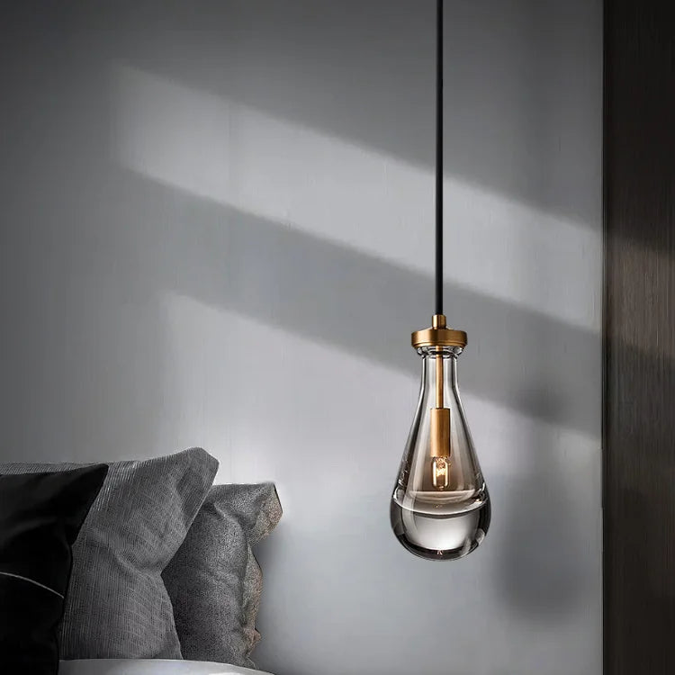 Modern light luxury drop pendant lamp simple creative restaurant bar bedside crystal pendant light