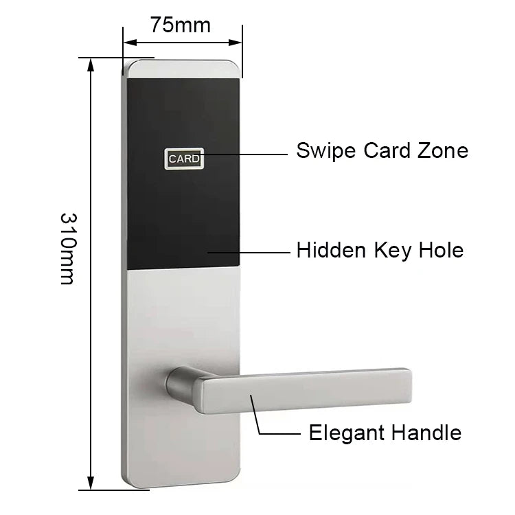 Hotel Motel Room Wooden Door Lock Stainless Steel Electronic RFID Key Card Smart Split Hotel Lock
