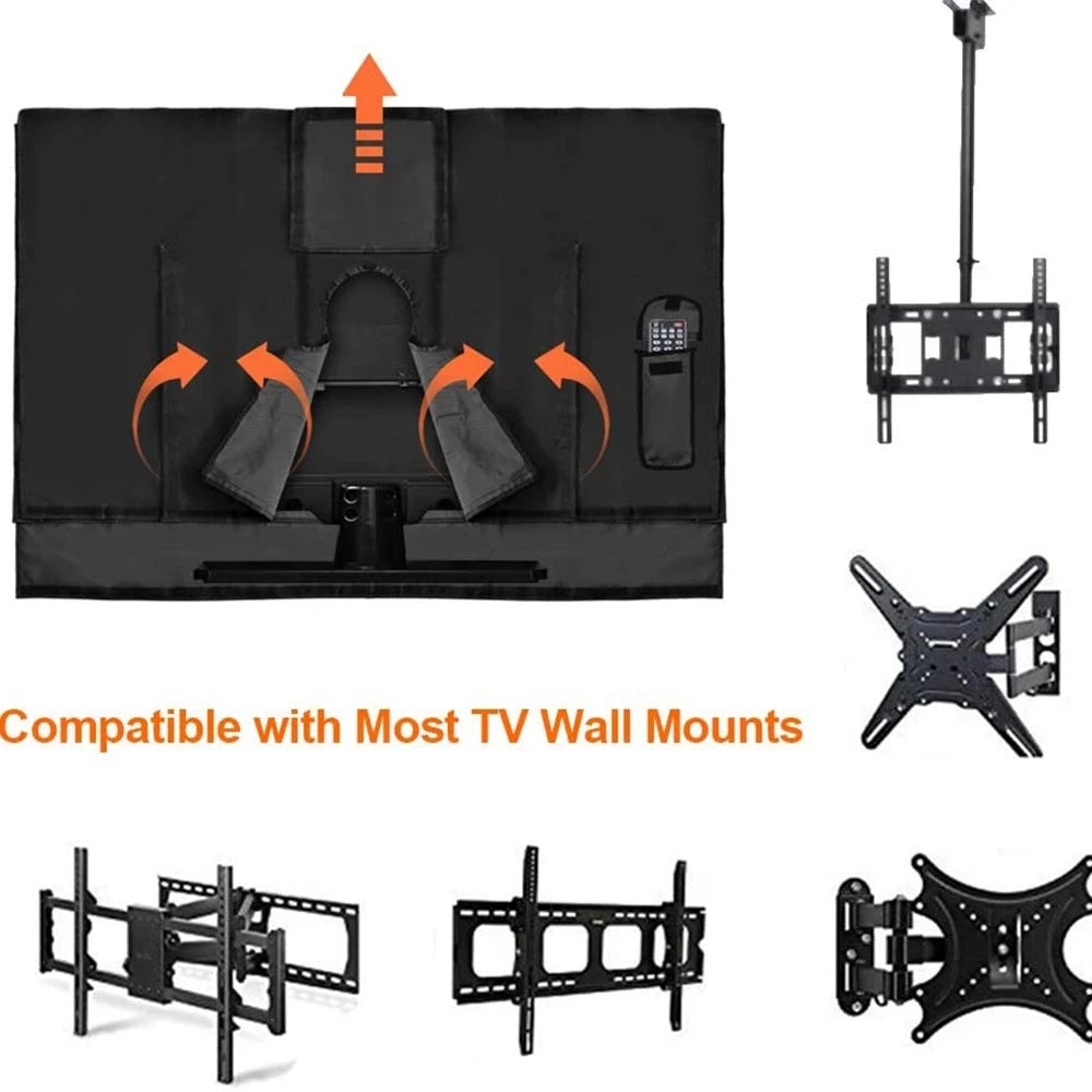 Outdoor TV Cover 22'' To 70'' Inch Weatherproof and Waterproof  TV Screen for Outside TV Enclosure Moving TV Display Protectors