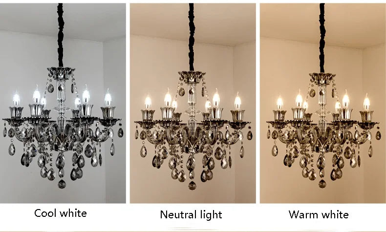 Modern Candle Crystal Lamp Living Room Large Crystal Chandelier Lighting Modern Atmosphere Restaurant Bedroom Hanging Lamps