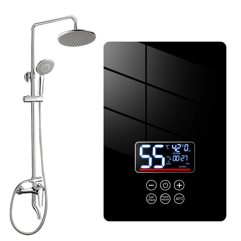 2024 Custom White or Black Appearance Knob Type Electric Water Heater Instant and Tankless Geyser for Shower App