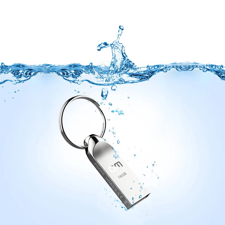 Custom Logo DM PD086 Silver Zinc Alloy USB Flash Drive 4GB-64GB USB 2.0 with 1-Year Warranty New in Stock