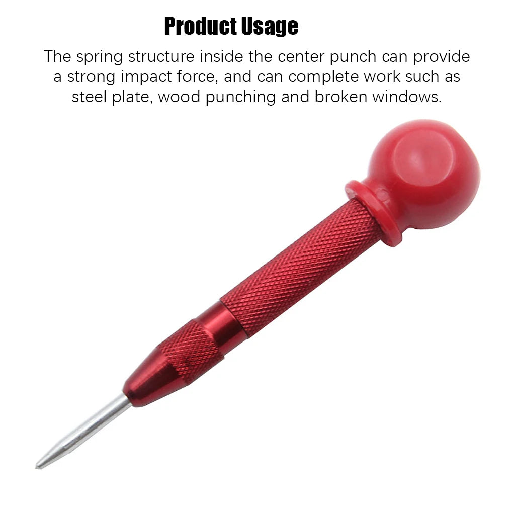 5 inch Automatic Center Punch Spring Loaded Marking Starting Holes Tool Wood Press Dent Marker Woodwork Tool Hole Drill Bits New