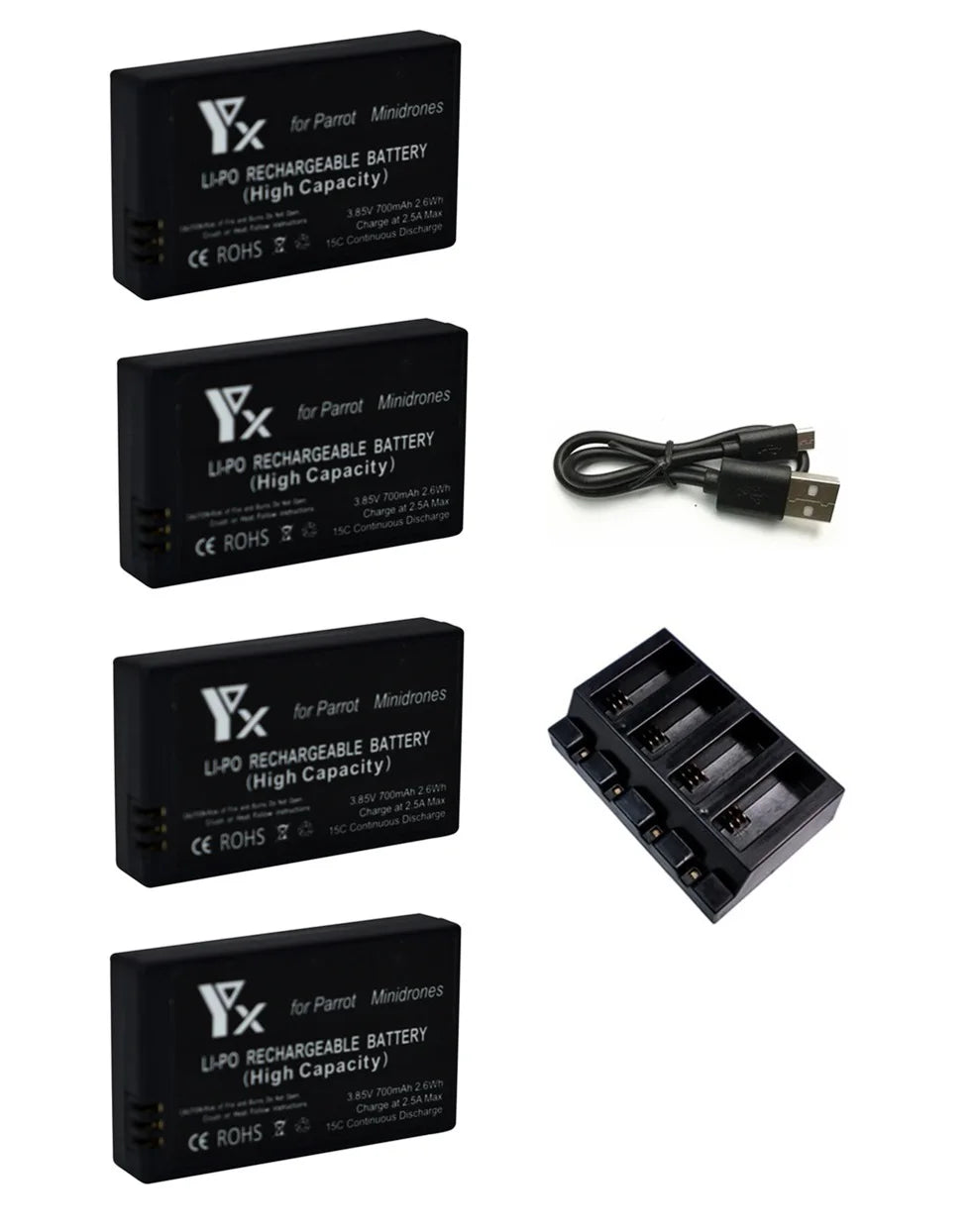 3.85V 700mAh Replacement Lipo Battery +charger For Parrot Mini Drones Mambo Jumping Sumo and Rolling Spider Drones Battery