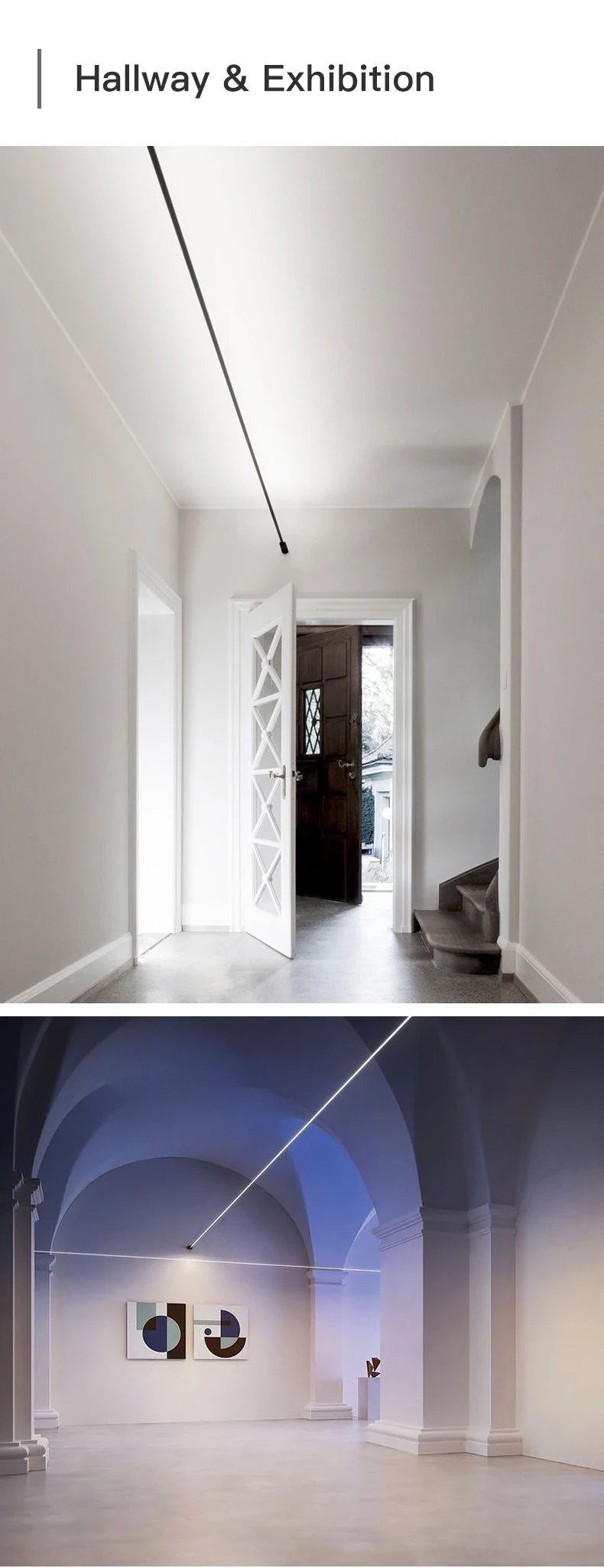 Skyline Linear Wall Lamp Strip Family Decoration Black White Steel Bar Villa Aisle DIY Length LED Ceiling Light Cutting Sconce
