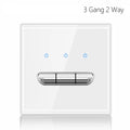 Light Switch With LED Indicator Wall Reset Switch Intermediate Switch Return Switch White Glass Frame 16A Switch