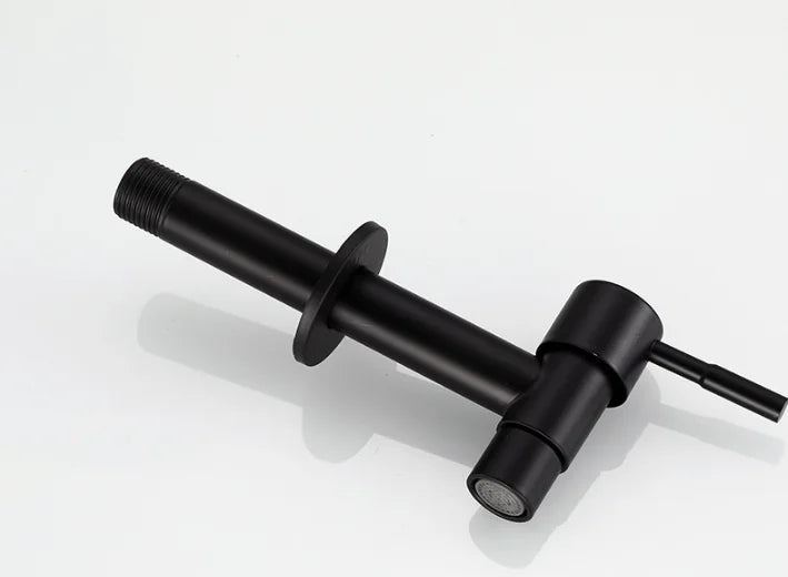 Wall Mounted Faucet Single Cold Sink Tap Black Water Tap for Bathroom Washing Machine Sink Mop Pool