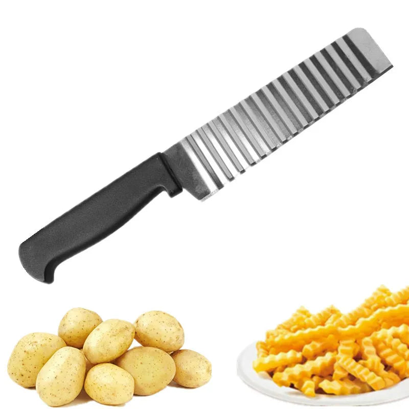Stainless Steel Wavy French Fries Cutter Potato Slicer Vegetable Chopper Durable Kitchen Gadgets