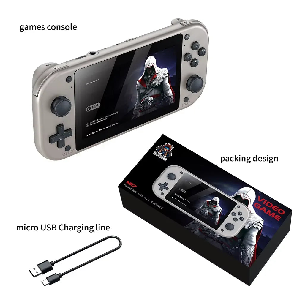 M17 4.3 Inch Horizontal HD Screen Open Source Arcade Hand Held Game Console 2025 Classic Portable M17 Retro Handheld Game Player